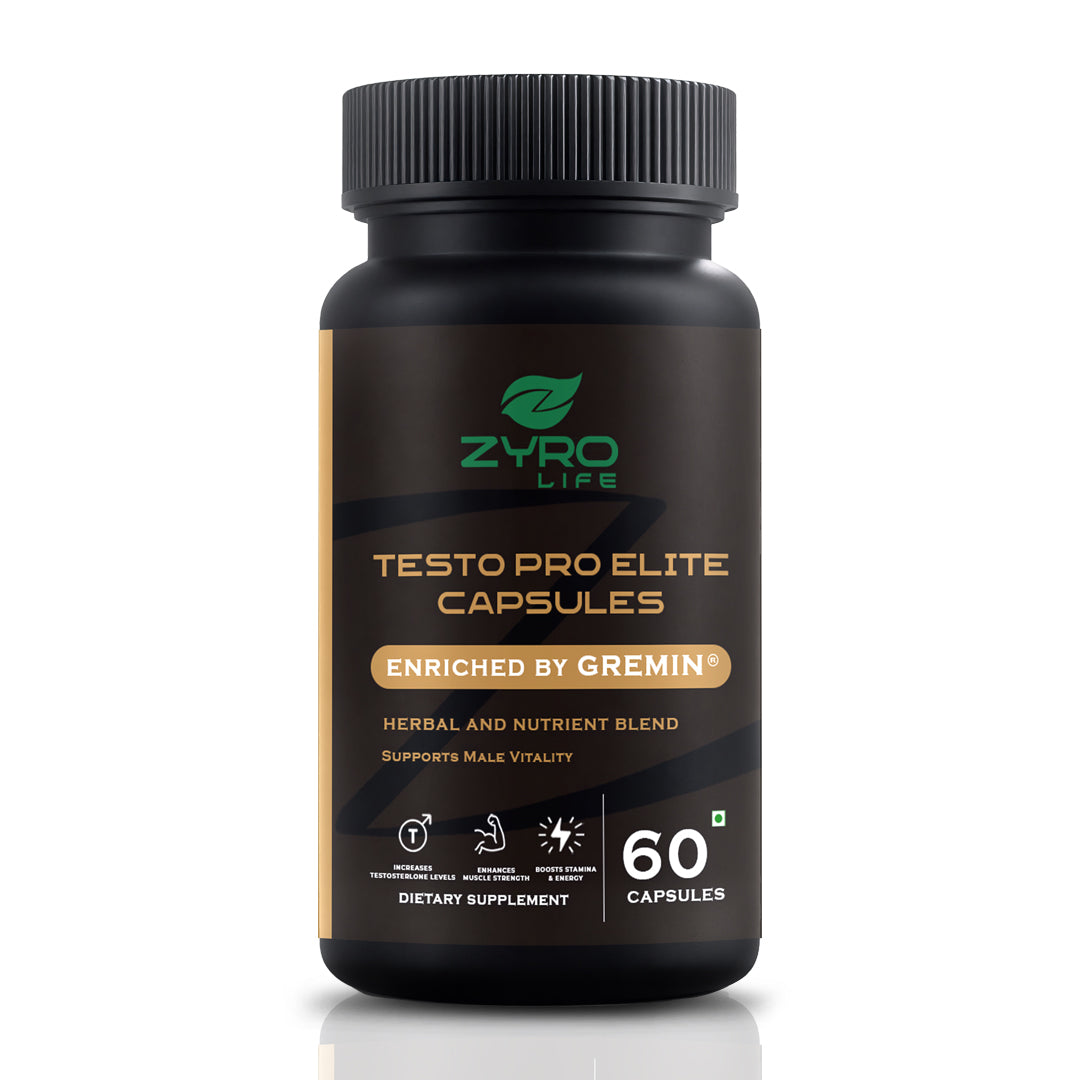Zyro Life Testo Pro Elite Capsules – Gremin™ Formula for Testosterone Balance, Strength & Vitality