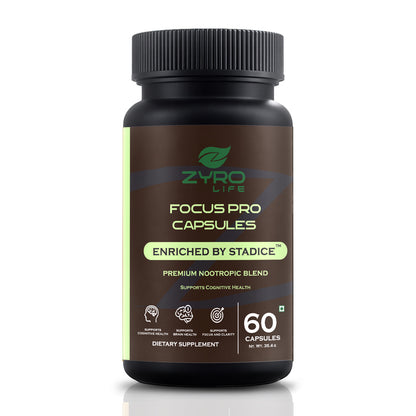 Zyro Life Focus Pro Capsules – Stadice™ Formula for Brain Health, Focus & Cognitive Support