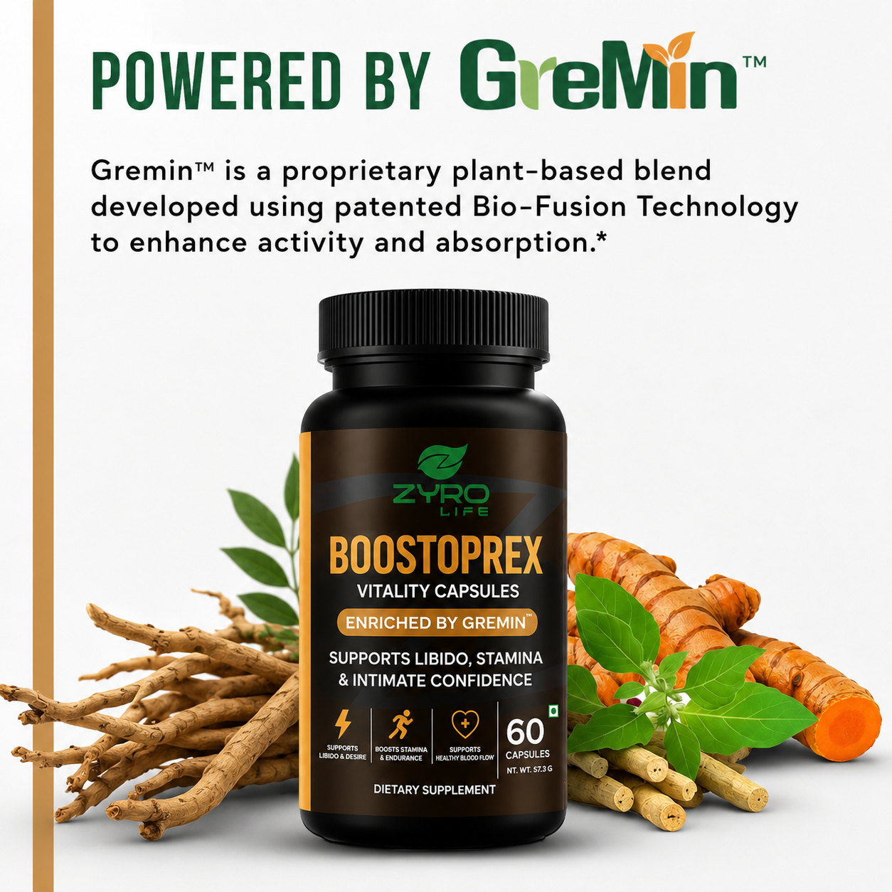 Zyro Life Boostoprex Capsules – Gremin™ Formula for Circulation, Endurance & Muscle Pump Support