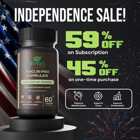 Zyro Life Focus Pro Capsules – Stadice™ Formula for Brain Health, Focus & Cognitive Support