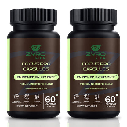 Zyro Life Focus Pro Capsules – Stadice™ Formula for Brain Health, Focus & Cognitive Support