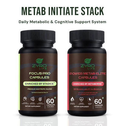 Zyro Life Metab Initiate Stack – Metaberine™ + Stadice™ Formula for Energy, Focus & Metabolic Balance