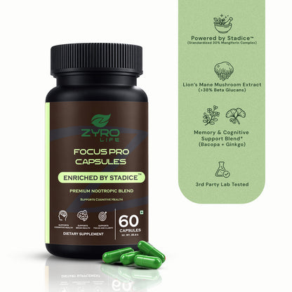 Zyro Life Focus Pro Brain Health and Cognitive Support Capsules