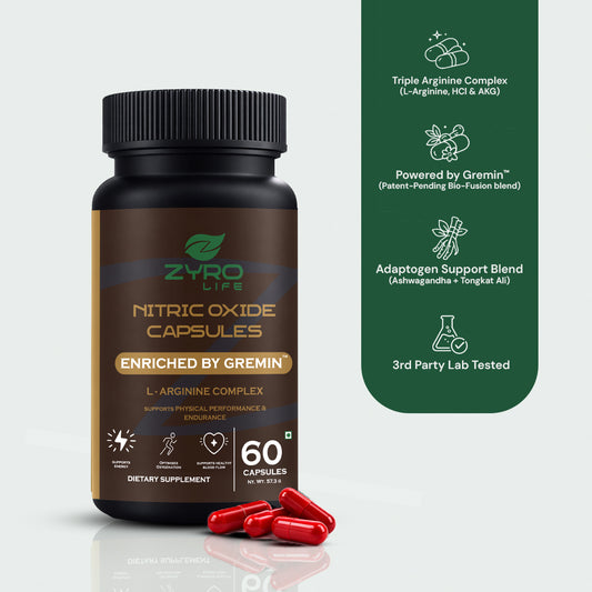 Zyro Life Nitric Oxide Capsules – Gremin™ Formula for Circulation, Endurance & Muscle Pump Support