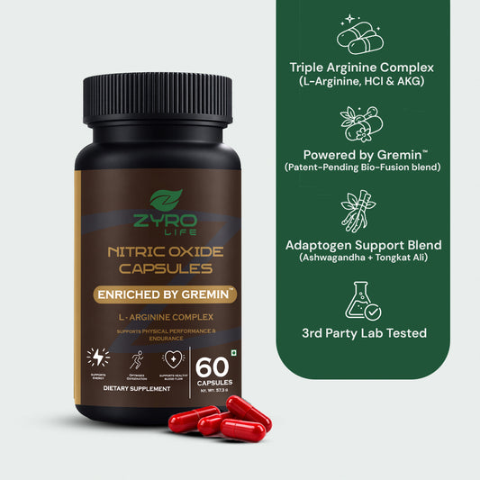 Zyro Life Nitric Oxide Capsules – Circulation, Endurance & Muscle Pump Support